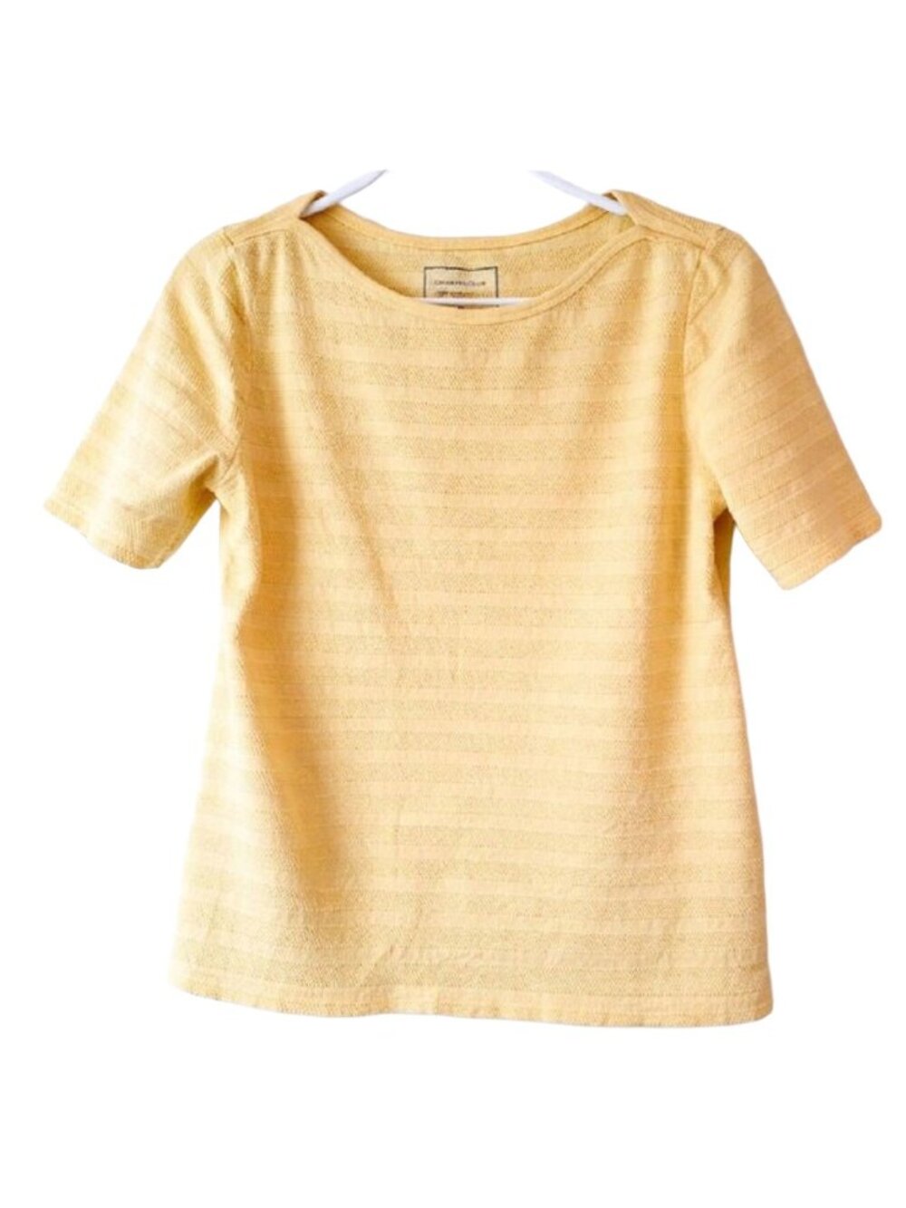 Charter Club Tee Womens Size M Yellow Short Sleeves Cotton Great Used Condition